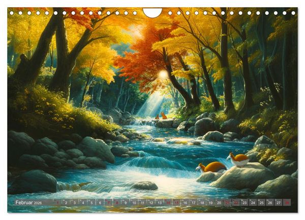 Produktbild: Spaziergang durch Anime Welten (Wandkalender 2026 DIN A4 quer), CALVENDO Monatskalender