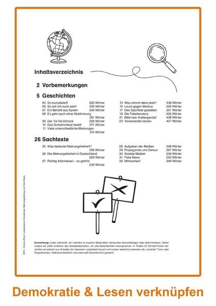 Produktbild: Lesetandems Demokratie: Meinungsbildung und Fake News