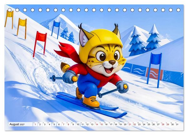 Produktbild: Tierischer Wintersport - Lustige Tiere im Schnee (Tischkalender 2027 DIN A5 quer), CALVENDO Monatskalender