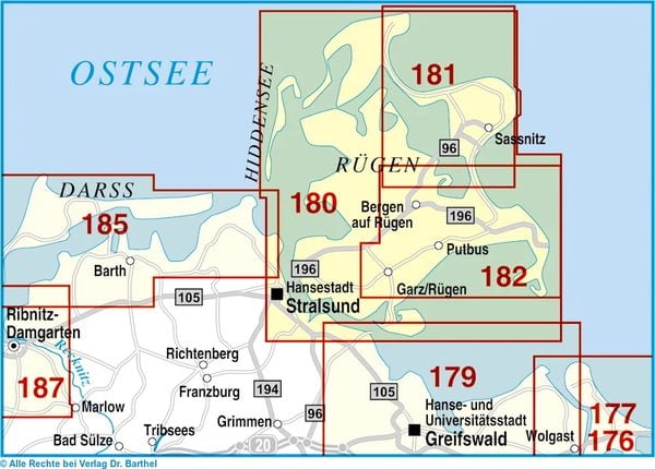 Produktbild: Radwander- und Wanderkarte Insel R&uuml;gen