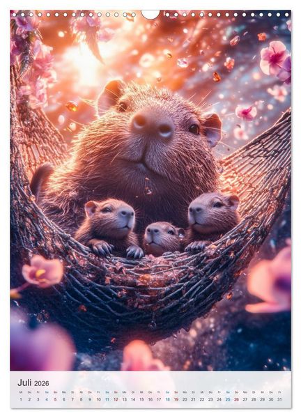 Produktbild: Capybara und Gem&uuml;tlichkeit (Wandkalender 2026 DIN A3 hoch), CALVENDO Monatskalender