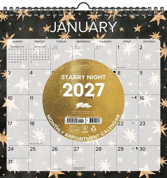 Produktbild: Starry Night 2027 12 X 12 Spiral Wall Calendar
