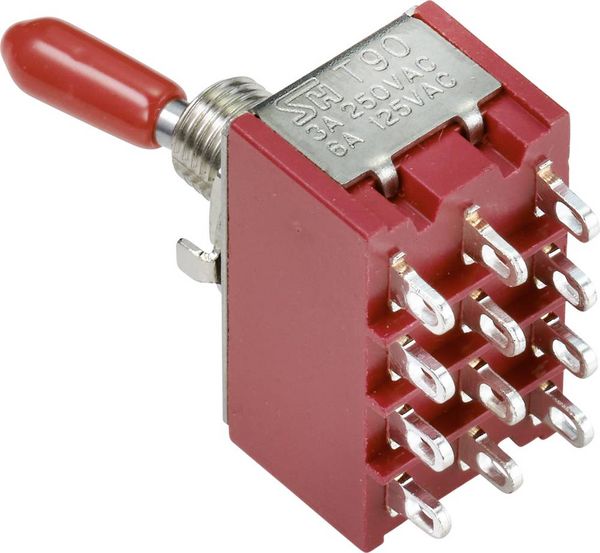 Produktbild: TRU COMPONENTS TC-9354012 Wippschalter 250 V/AC 3A 4 x Ein/Ein rastend 1St.