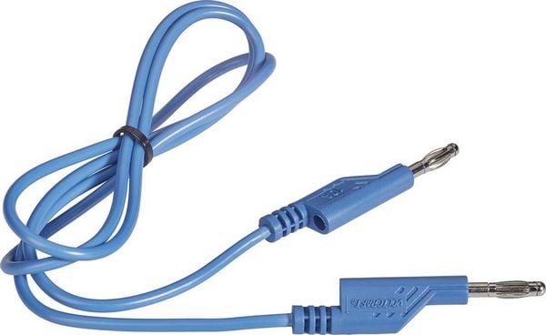 Produktbild: VOLTCRAFT Messleitung Lamellenstecker 4mm Lamellenstecker 4mm 1.00m Blau 1St.