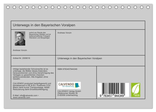 Produktbild: Unterwegs in den Bayerischen Voralpen (Tischkalender 2026 DIN A5 quer), CALVENDO Monatskalender