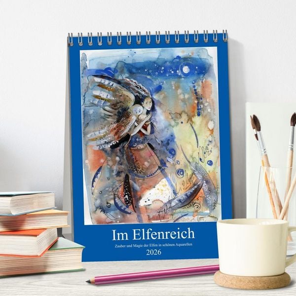Produktbild: Im Elfenreich- Zauber und Magie der Elfen in sch&ouml;nen Aquarellen (Tischkalender 2026 DIN A5 hoch), CALVENDO Monatskalender