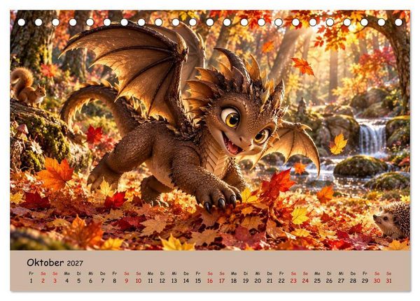 Produktbild: Kleine Fantasiedrachen und ihre Abenteuer (Tischkalender 2027 DIN A5 quer), CALVENDO Monatskalender