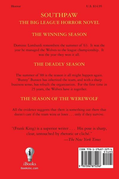 Produktbild: Southpaw, The Big League Horror Novel