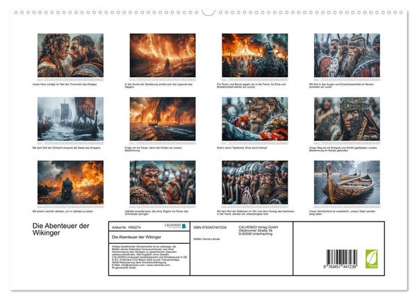 Produktbild: Die Abenteuer der Wikinger (hochwertiger Premium Wandkalender 2026 DIN A2 quer), Kunstdruck in Hochglanz