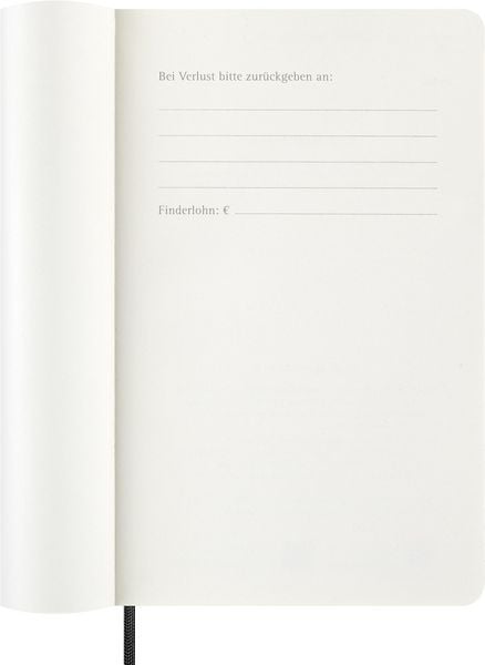 Moleskine 12 Monate Wochen Notizkalender Deutsch 2026, Large/A5, 1 Wo = 1 Seite, rechts linierte Seite, Weicher Einband, Schwarz