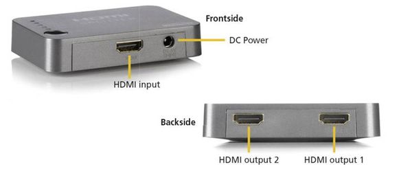 Produktbild: Marmitek Split 312 2 Port HDMI-Splitter 3D-Wiedergabe m&ouml;glich 3840 x 2160 Pixel Silber