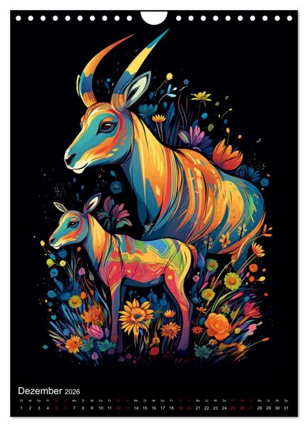 Produktbild: Afrikanische Tierfamilien (Wandkalender 2026 DIN A4 hoch), CALVENDO Monatskalender