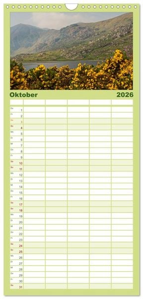 Produktbild: Familienplaner 2026 - Irlands vielf&auml;ltige Landschaften mit 5 Spalten (Wandkalender, 21 x 45 cm) CALVENDO
