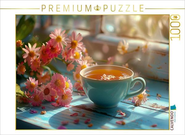 CALVENDO Puzzle Kräutertee in der Tasse | 1000 Teile Lege-Größe 64x48cm Foto-Puzzle für glückliche Stunden