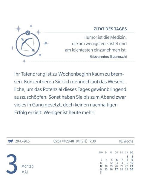 Produktbild: Sch&uuml;tze Sternzeichenkalender 2027 - Tagesabrei&szlig;kalender - Ihr Horoskop f&uuml;r jeden Tag