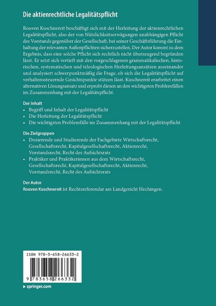 Produktbild: Die aktienrechtliche Legalit&auml;tspflicht