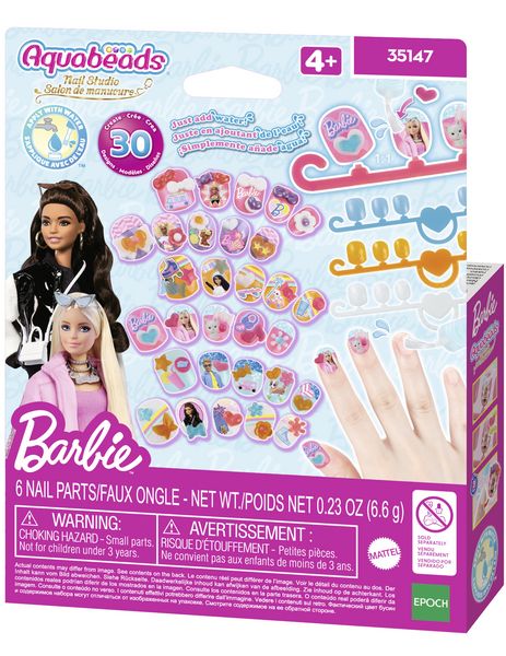 Aquabeads 35147 - Barbie Nagelstudio Nachfüllset, Fingernägelset, Maniküre