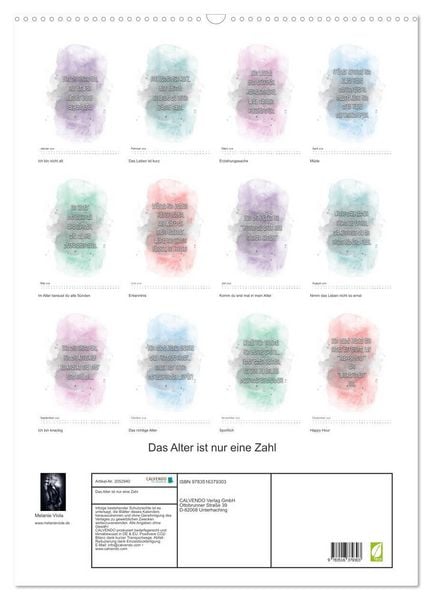Produktbild: Das Alter ist nur eine Zahl (Wandkalender 2026 DIN A2 hoch), CALVENDO Monatskalender
