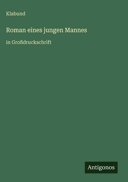Produktbild: Roman eines jungen Mannes