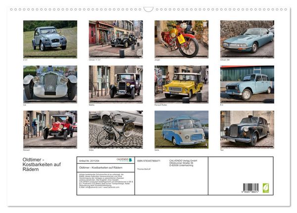 Produktbild: Oldtimer - Kostbarkeiten auf R&auml;dern (Wandkalender 2026 DIN A2 quer), CALVENDO Monatskalender