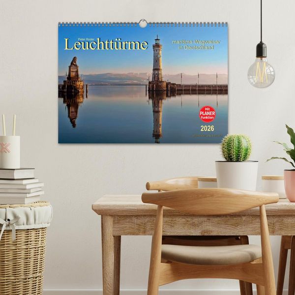Produktbild: Leuchtt&uuml;rme - maritime Wegweiser in Deutschland (Wandkalender 2026 DIN A3 quer), CALVENDO Monatskalender