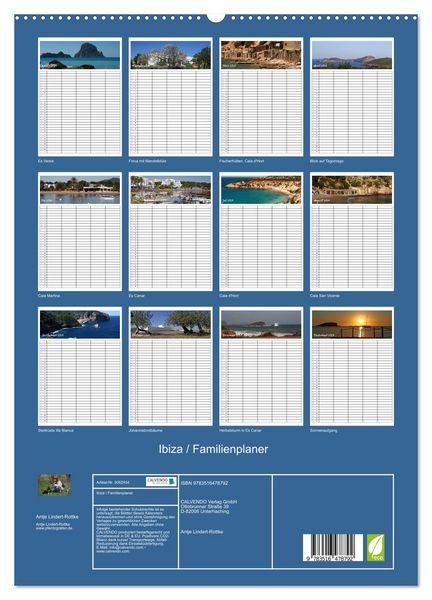 Produktbild: Ibiza / Familienplaner (hochwertiger Premium Wandkalender 2026 DIN A2 hoch), Kunstdruck in Hochglanz