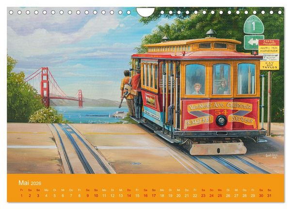 Produktbild: Route US 66 Momente Gem&auml;lde von Georg Huber (Wandkalender 2026 DIN A4 quer), CALVENDO Monatskalender