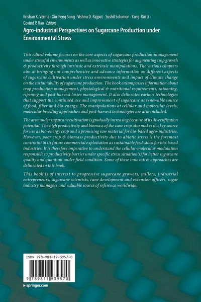 Produktbild: Agro-industrial Perspectives on Sugarcane Production under Environmental Stress