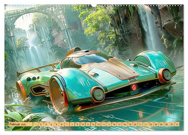 Produktbild: Futuristische Boliden - Asiatisch inspiriert (Wandkalender 2026 DIN A2 quer), CALVENDO Monatskalender