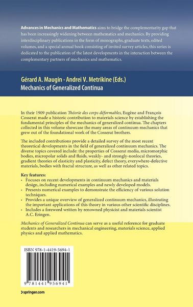 Produktbild: Mechanics of Generalized Continua