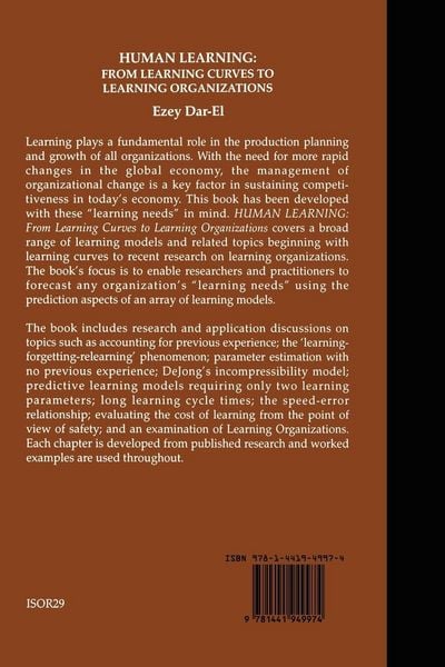 Produktbild: HUMAN LEARNING: From Learning Curves to Learning Organizations