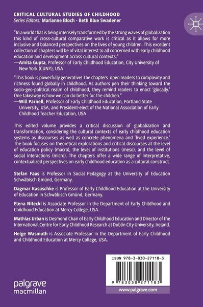 Produktbild: Globalization, Transformation, and Cultures in Early Childhood Education and Care
