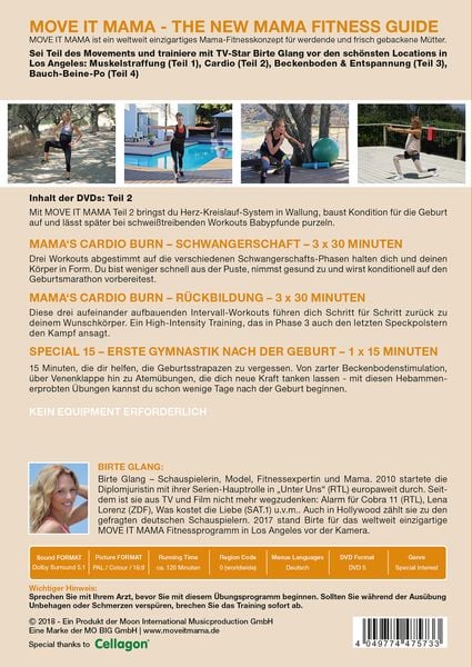 Produktbild: Move it Mama -Schwangerschafts- & R&uuml;ckbildungstraining Folge 2: Cardio Fatburner und Bodyforming [2 DVDs]