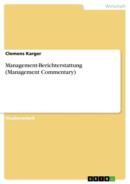 Produktbild: Management-Berichterstattung (Management Commentary)