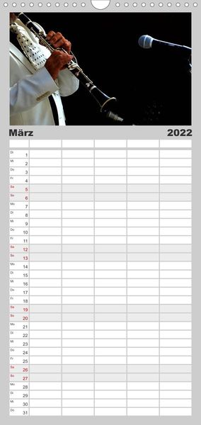 Produktbild: Familienplaner Klangbilder des Jazz (Wandkalender 2022 , 21 cm x 45 cm, hoch)