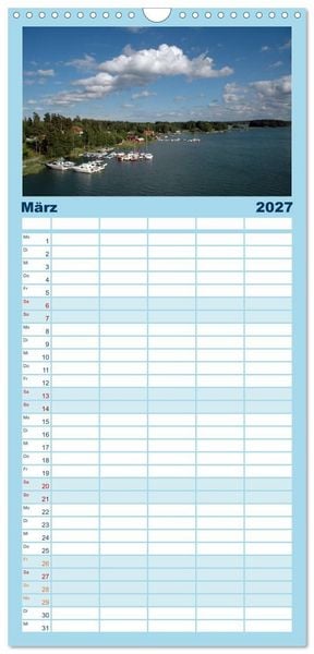 Produktbild: Familienplaner 2027 - Wundervolles Schweden mit 5 Spalten (Wandkalender, 21 x 45 cm) CALVENDO
