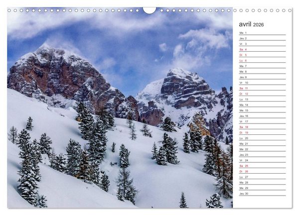 Produktbild: Balade au c&oelig;ur des Dolomites (Calendrier mural 2026 DIN A3 vertical), CALVENDO calendrier mensuel