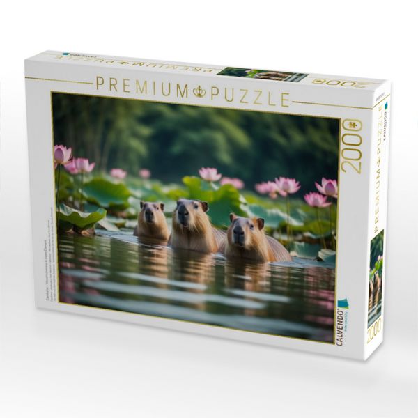 Produktbild: CALVENDO Puzzle Capybaras - Wasserschweine in ihrem Element | 2000 Teile Lege-Gr&ouml;&szlig;e 90x67cm Foto-Puzzle f&uuml;r gl&uuml;ckliche Stunden