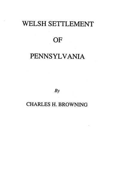 Produktbild: Welsh Settlement of Pennsylvania (1912)