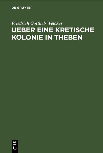 Produktbild: Ueber eine Kretische Kolonie in Theben