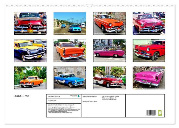 Produktbild: DODGE '55 (Wandkalender 2026 DIN A2 quer), CALVENDO Monatskalender
