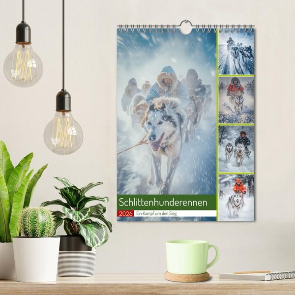 Produktbild: Schlittenhunderennen (Wandkalender 2026 DIN A4 hoch), CALVENDO Monatskalender