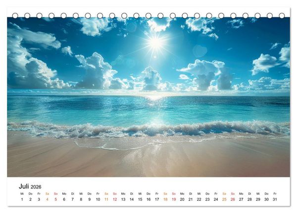 Produktbild: Mein Strand - ein Traum (Tischkalender 2026 DIN A5 quer), CALVENDO Monatskalender