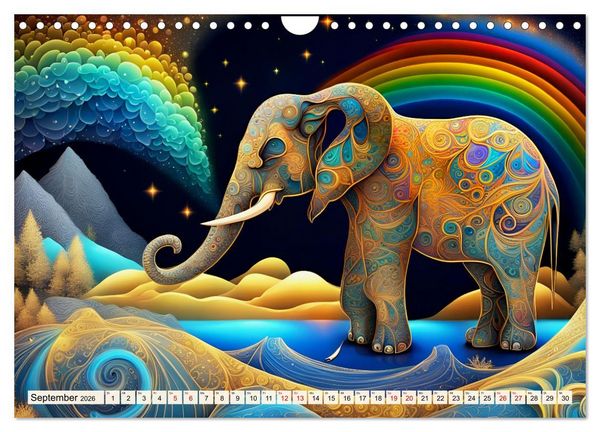 Produktbild: Tiere aus Regenbogenfarben (Wandkalender 2026 DIN A4 quer), CALVENDO Monatskalender