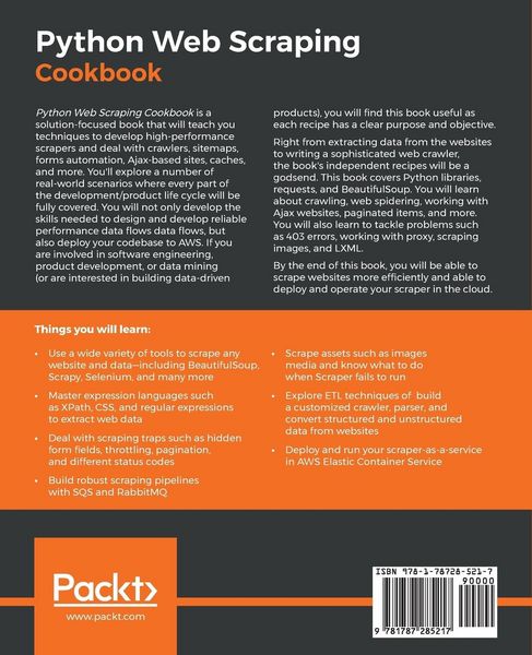 Produktbild: Python Web Scraping Cookbook