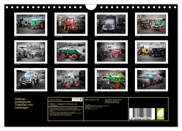 Produktbild: Oldtimer - nostalgische Traktoren und Lastwagen (Wandkalender 2026 DIN A4 quer), CALVENDO Monatskalender
