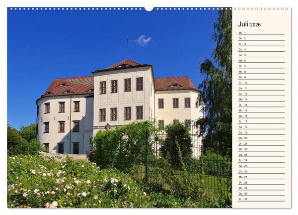 Produktbild: Schl&ouml;sser der Niederlausitz (hochwertiger Premium Wandkalender 2026 DIN A2 quer), Kunstdruck in Hochglanz