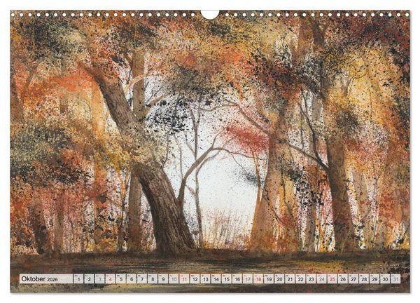 Produktbild: B&auml;ume in Aquarell (Wandkalender 2026 DIN A3 quer), CALVENDO Monatskalender