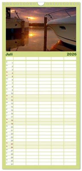 Produktbild: Familienplaner 2026 - Mecklenburgische Seenplatte - zum Tr&auml;umen sch&ouml;n mit 5 Spalten (Wandkalender, 21 x 45 cm) CALVENDO