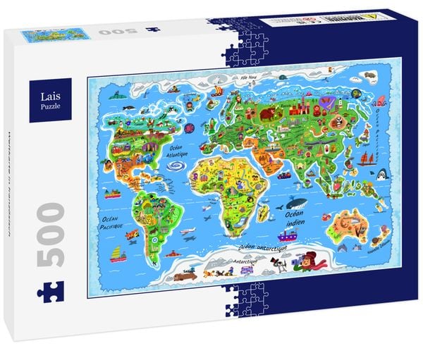 Lais Puzzle Weltkarte in französisch 500 Teile